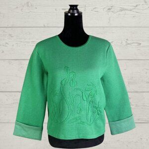 MOTH for ANTHROPOLOGIE Green Cuffed Sweatshirt size small